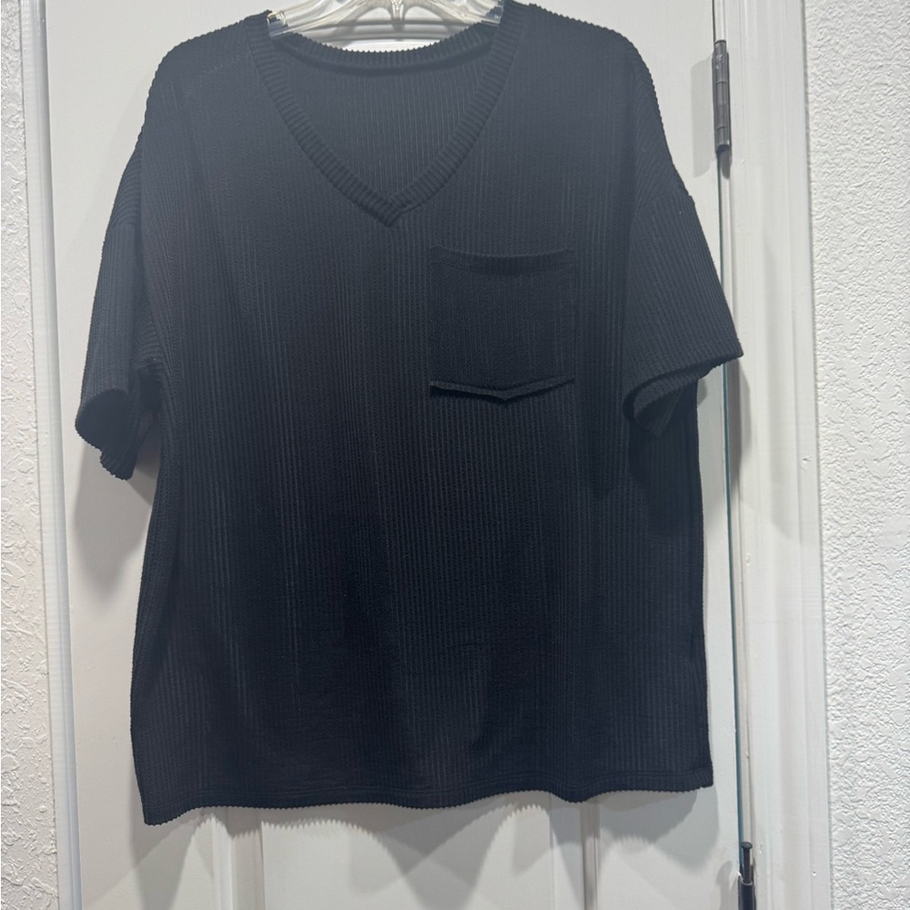Black V-Neck tee medium